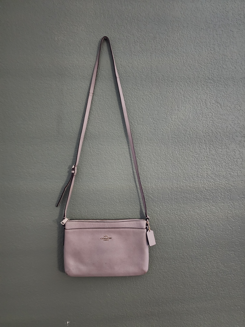 Coach Pebble Leather Crossbody Bag in Dusty Lilac